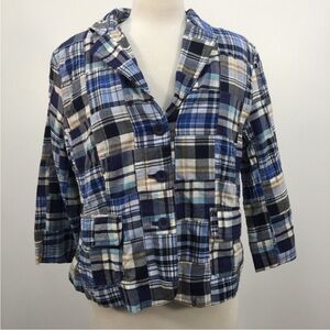 LOFT multicolor plaid casual blazer sz 14